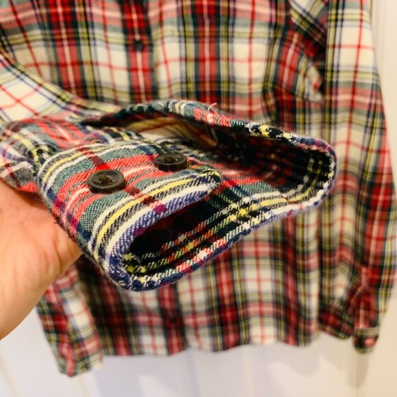 L.L Bean Women's Heavy Flannel Shirt Size M 100% Organic Cotton Long Sleeve - Picture 6 of 16